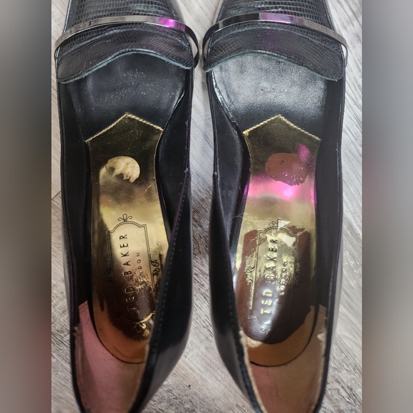 Ted Baker Black Leather Stiletto Heels with Pointed Toe Size 37 - Picture 11 of 12